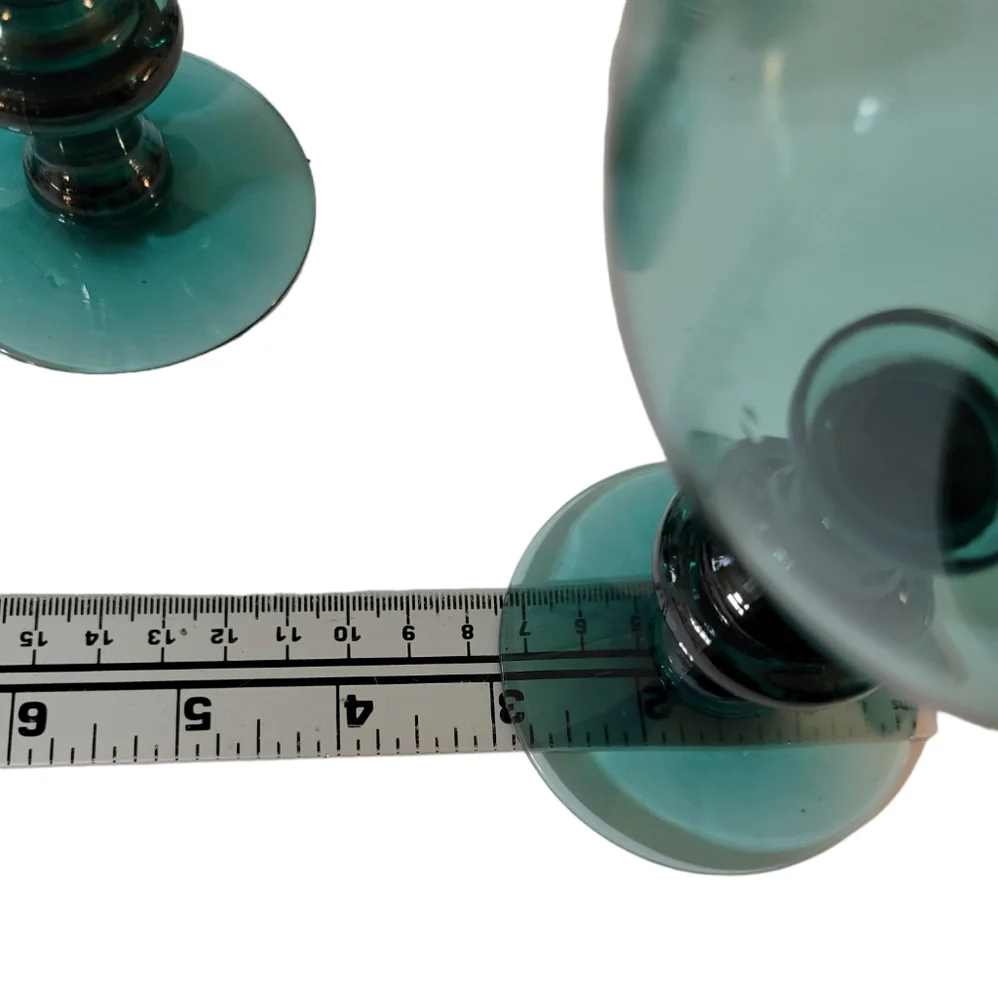 Heisey Yeoman Teal Goblets Set of 4